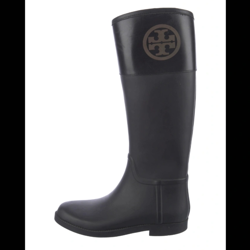 Tory Burch Black Logo Rain Boot